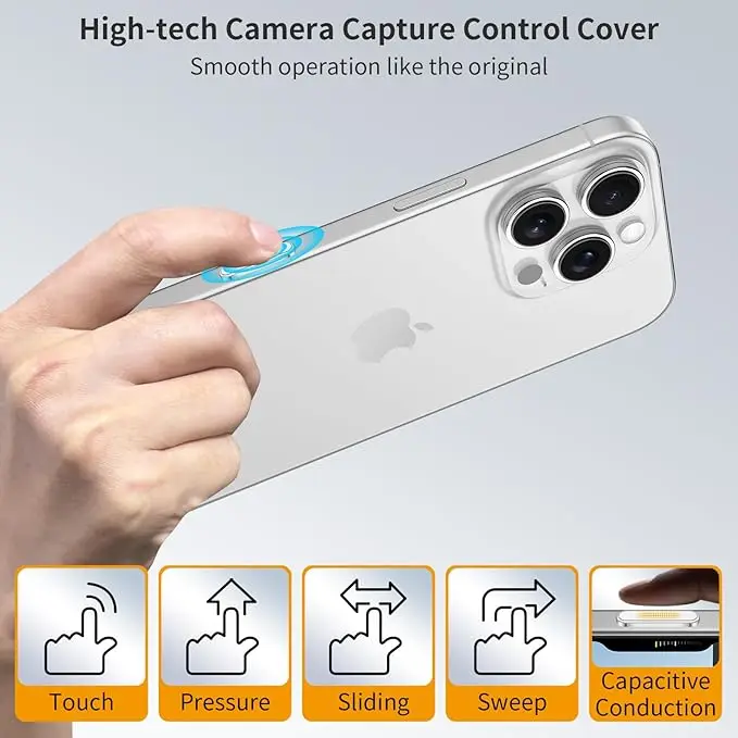 Kamera-Steuerungstastenschutz für iPhone 16 Plus 16 Pro Max, kratzfeste, kapazitive Abdeckung, unterstützt seitliche Aufnahmeschlüssel – Detail 6