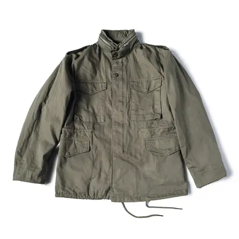 American retro m65 field jacket men's mid-length hooded windbreaker with multiple pockets Ami Khaki loose coat