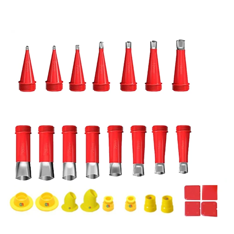 

27 PCS Caulk Nozzle Applicator With Base Stainless Steel Caulking Finisher Sealant Finishing Tool Kitchen Sink Joint