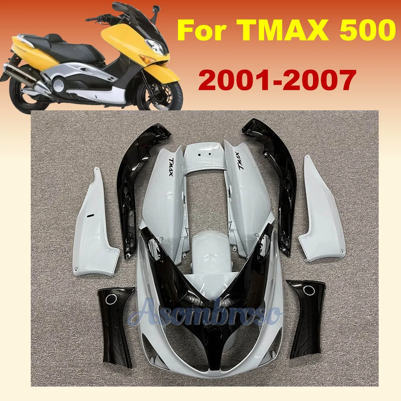 Rebuild Plastic Fairings Kit for YAMAHA TMAX 500 2001 2007 2006 2005 2002 2003 2004 TMAX500 T-MAX500 white