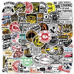 65PCS Zipper Certification Funny Mechanic Electrician Stickers Laptop Luggage Guitar Fridge Skateboard Cars Decals Fun stickers