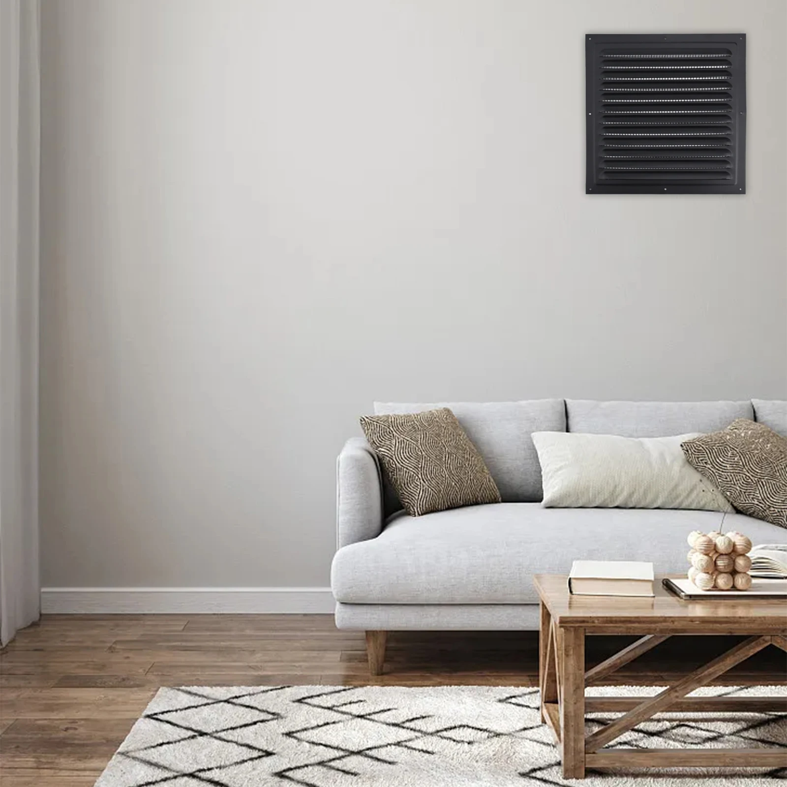 250x250mm Vent Cover Metal Louver Vent Cover Well-crafted Aluminum Alloy Nylon Mesh Included Portable And Long-lasting 250x250mm