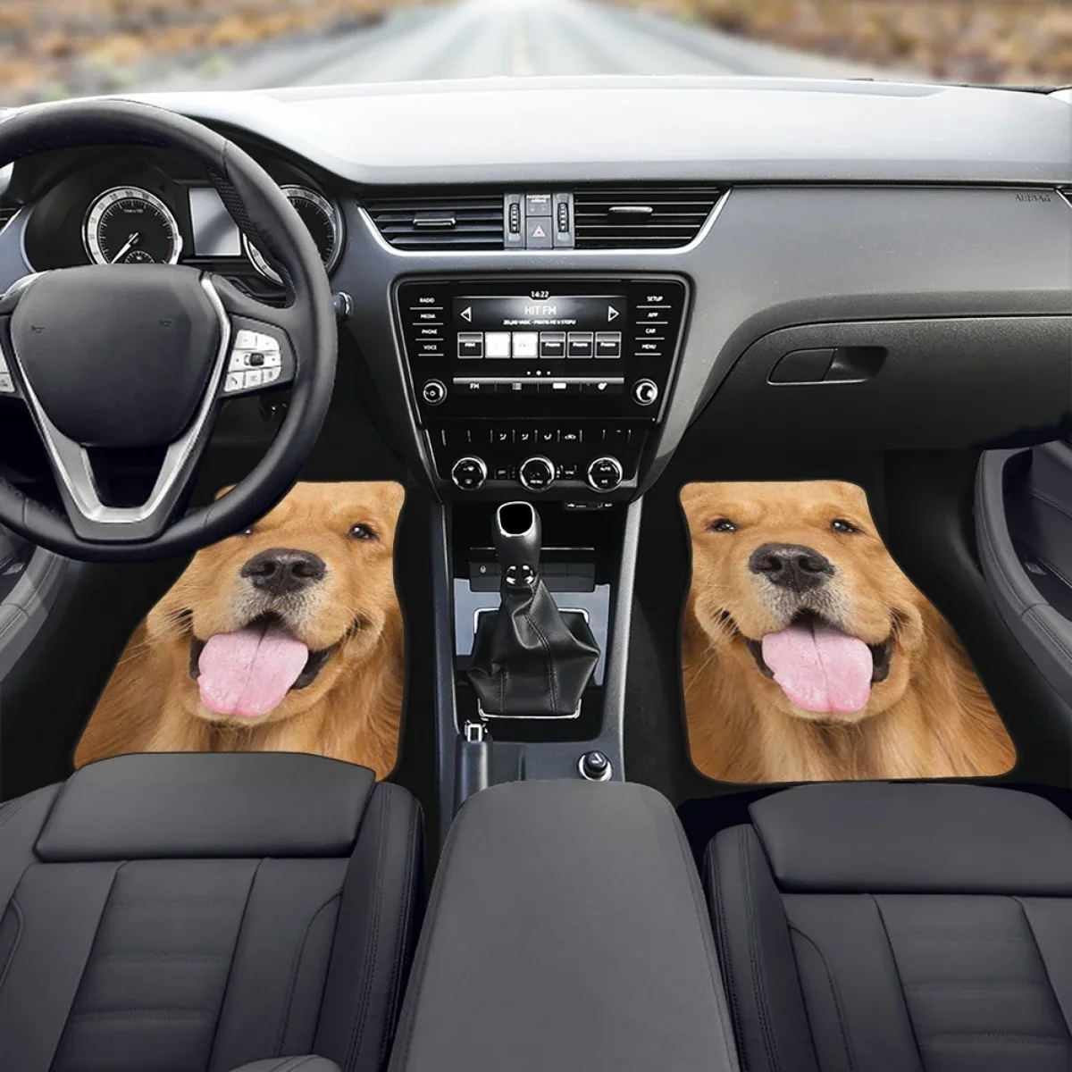 Car Mats Floor Full Set Universal for Woman Men Cute Golden Retriever Print Dirt Resistant Non-slip Auto Carpet High Quality Rug