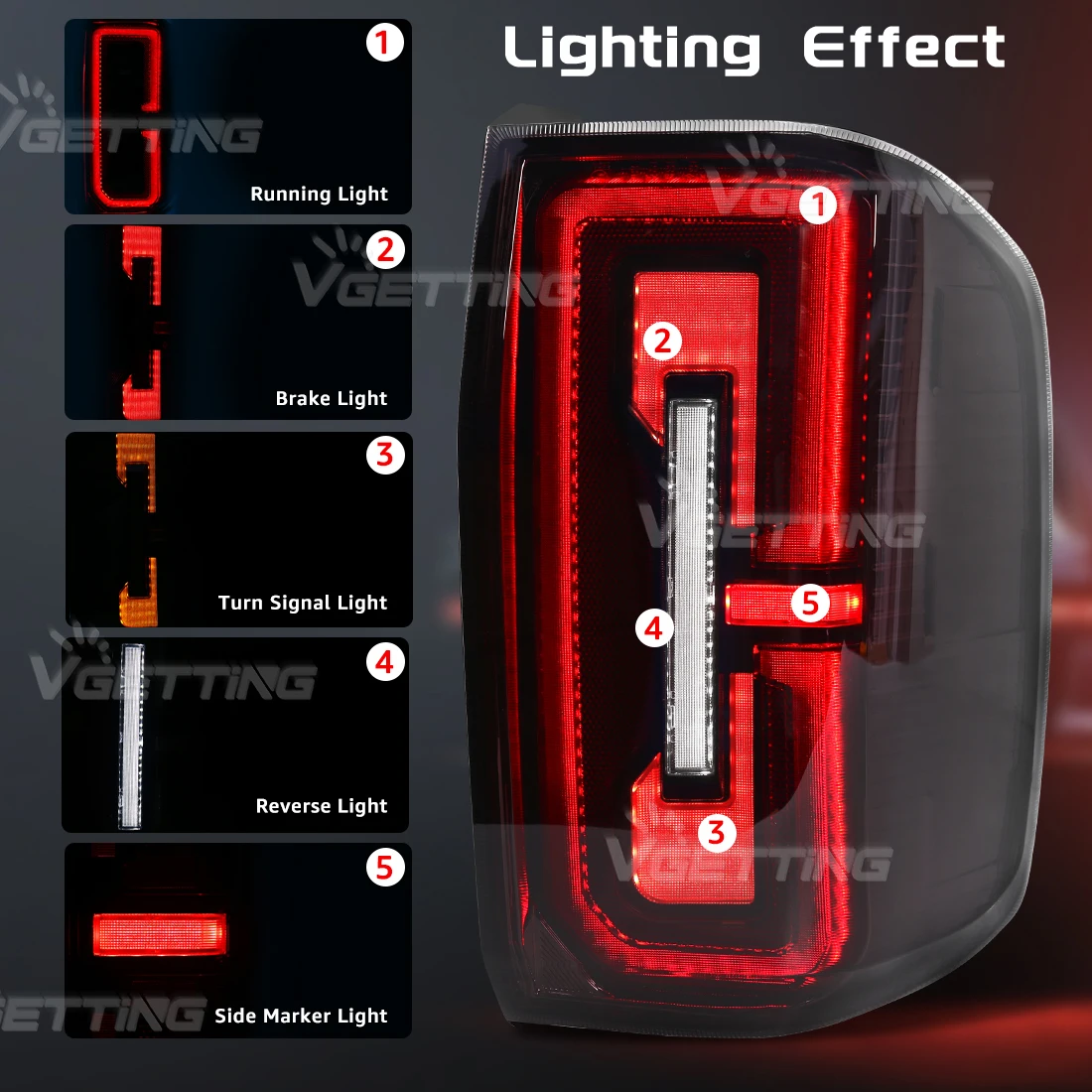 LED Tail Lamps For Ford Ranger T9 2022 2023 Driving Reverse Brake Turn Signal Side Marker Auto Taillights Car Accessories 12V