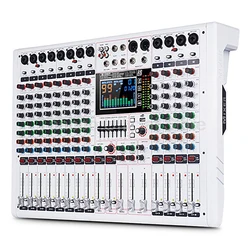 12 Channels Mixer USB Bluetooth Digital Audio Mixer with 99 Types of Reverberation Effects for Karaoke Stage Wedding Performance