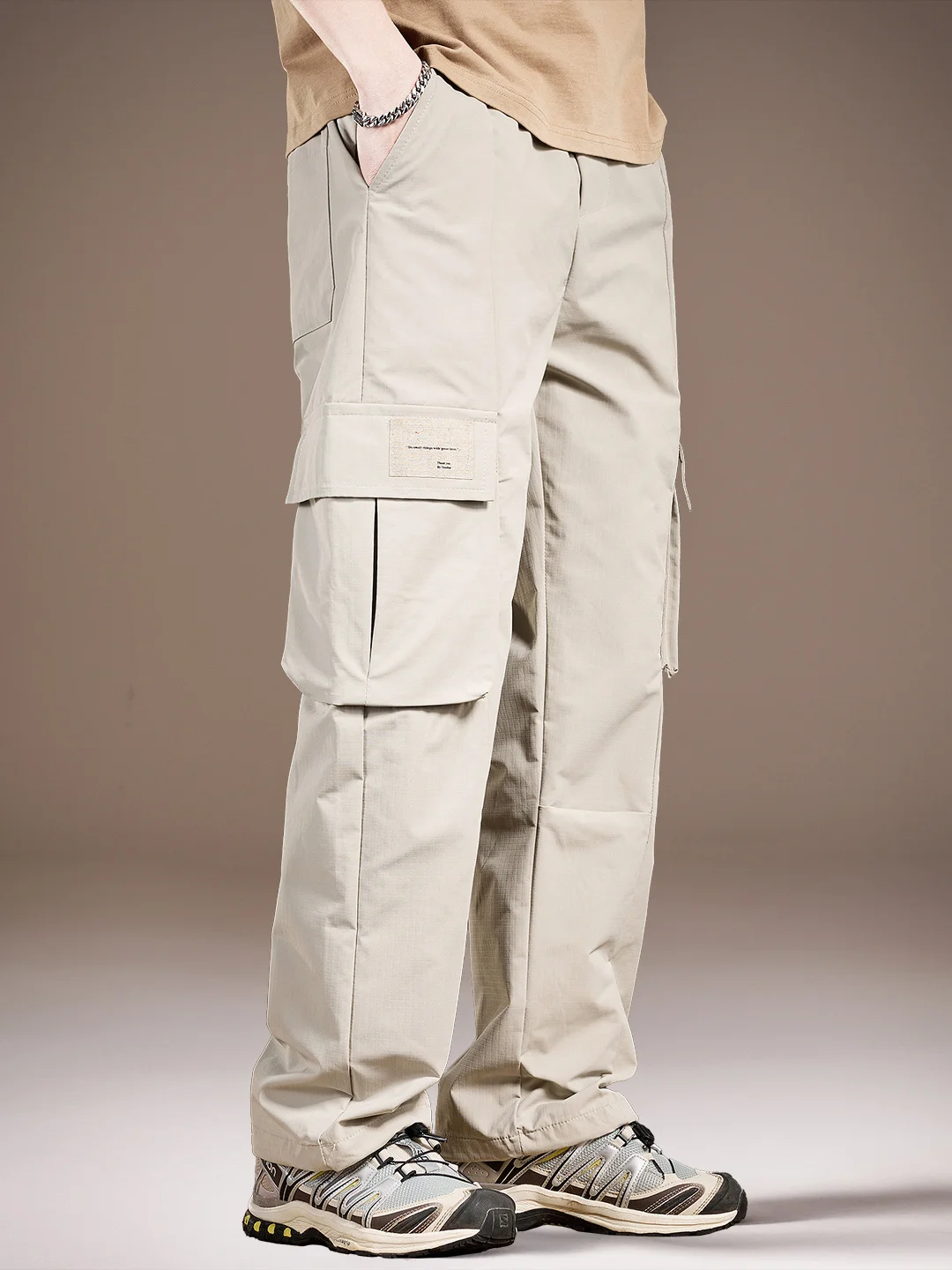 

Мужские рабочие брюки премиум-класса для активного отдыха, быстросохнущие, с множеством карманов, свободного прямого кроя, повседневные, модные, городские, из полиэфирного волокна