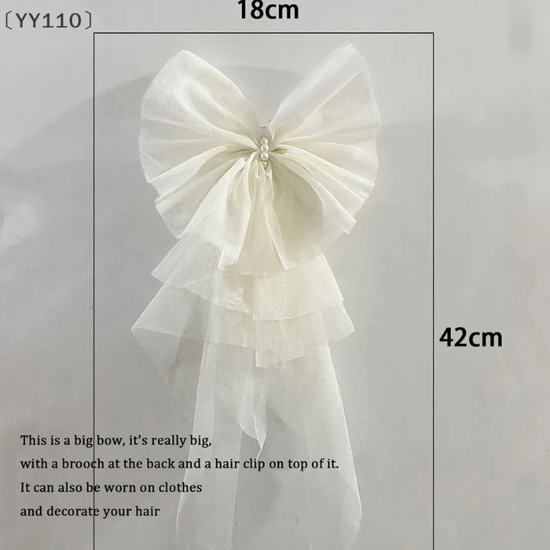 [-YY110」 خمر شبكة كبيرة القوس بروش ثنائي الغرض طوق دبوس مشبك شعر للنساء التعادل الصدار الملابس اكسسوارات الديكور