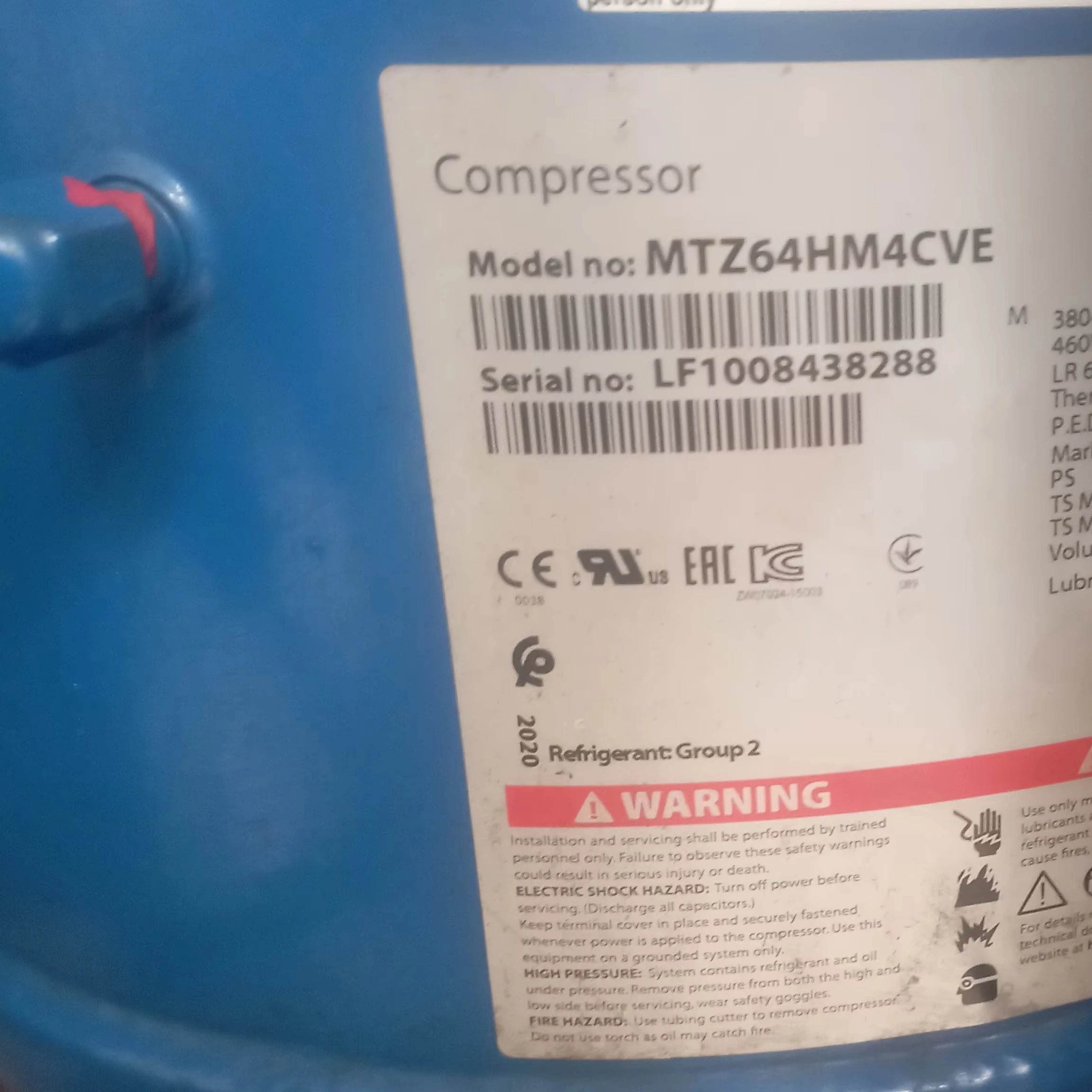 Hot Hot Selling MTZ64HM4CVE Danfos Compressor Refrigeration Unit Accessories