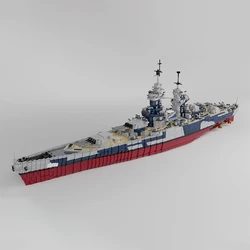 10803PCS WW2 Military MOC1:200 scale Richelieu French Battleship Model DIY creative ideas high-tech ChildToy Gift warship Blocks