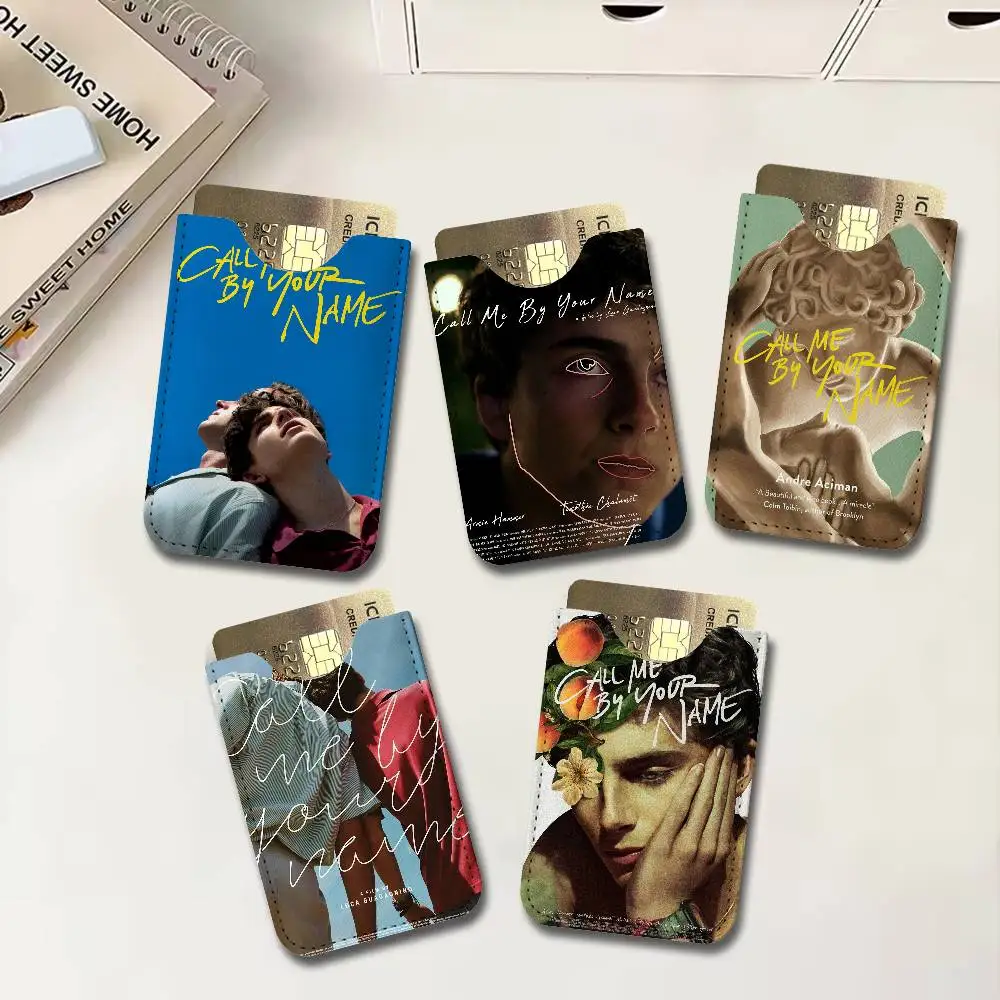 Call Me By Your Name Timothee Chalamet Movie Ultra-Thin Mini Leather Card Holder Wallets for Lightweight Genuine Leather