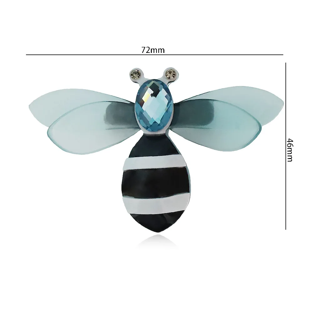 Exquisite Translucent Wing Bee Brooch Acrylic Animal Bee Cartoon Pin Cowboy Clothing Niche Exquisite Cute Pin Accessories