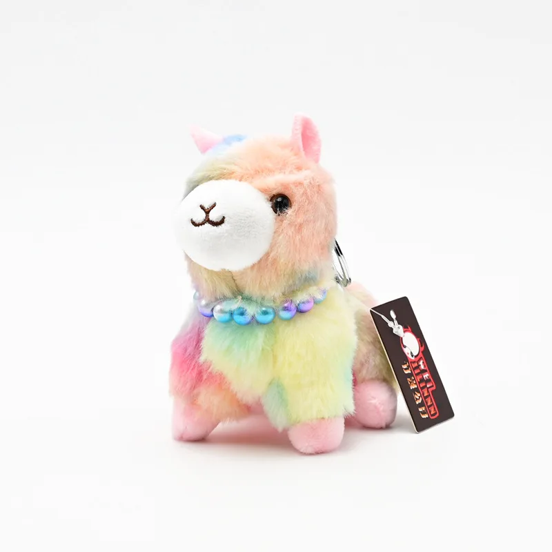 New Cartoon Kawaii Colorido Alpaca Brinquedos De Pelúcia Keychain Charme Criativo Ins Alpaca Plush Backpack Charme Presentes de Aniversário das Crianças