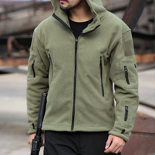 Men\'s Jackets Warm Military Tactical Sports Fleece Hoodie Jackets Hiking Climbing Fishing Adventure Camping Outdoor Clothing