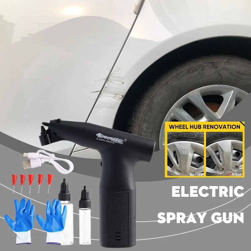 New Car Electric Paint Spray Gun Pen Air Pump Set Liquid Spray Gun For Cars Furniture Repainting Wheel Hub Renovation Spray J3N8