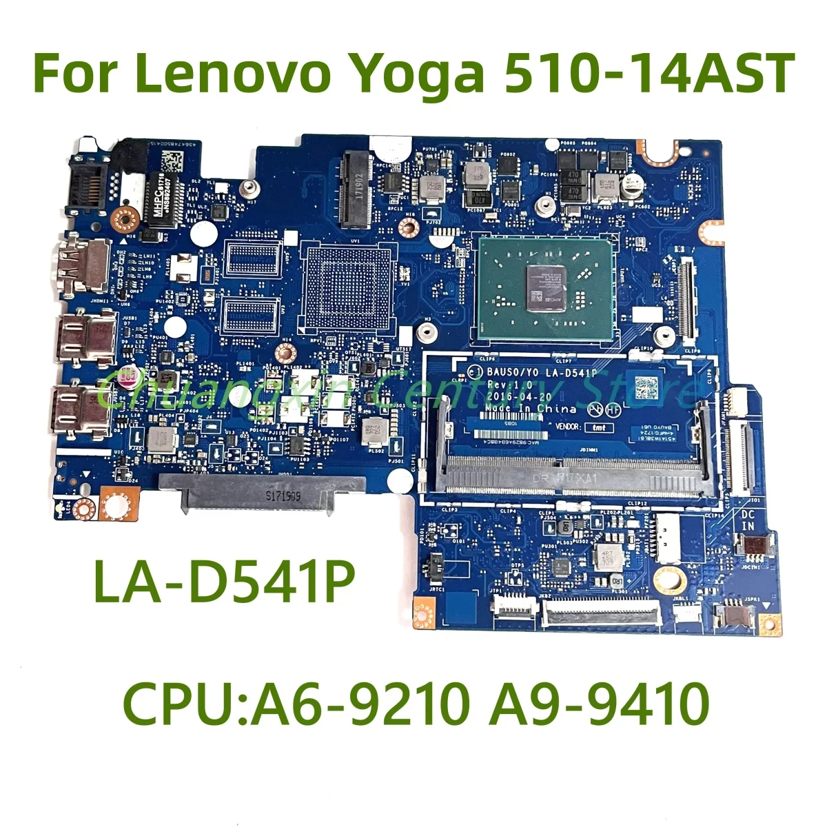

LA-D541P motherboard for Lenovo ThinkPad Yoga 510-14AST laptop with A6-9210 A9-9410 CPU DDR4 100% Tested Fully Work