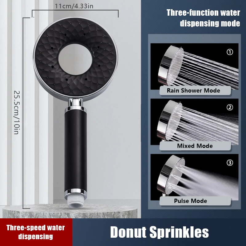 

Self-cleaning donut hollow shower handheld shower, pressurized shower, new shower head, bathroom shower head
