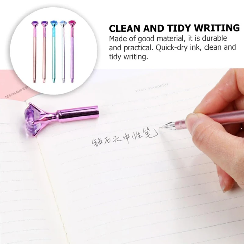 40Pcs Kawaii Ballpoint Pen Big Gem Crystal Bling Ball Pens Gel Ink Rollerball Pens For Student Gift