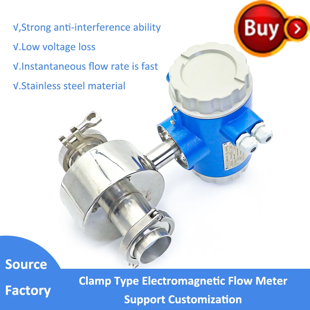 Low Cost Electromagnetic Flowmeter for Sewage Wastewater Magnetic Chemical Water Flow Meter Industrial Process Measurement