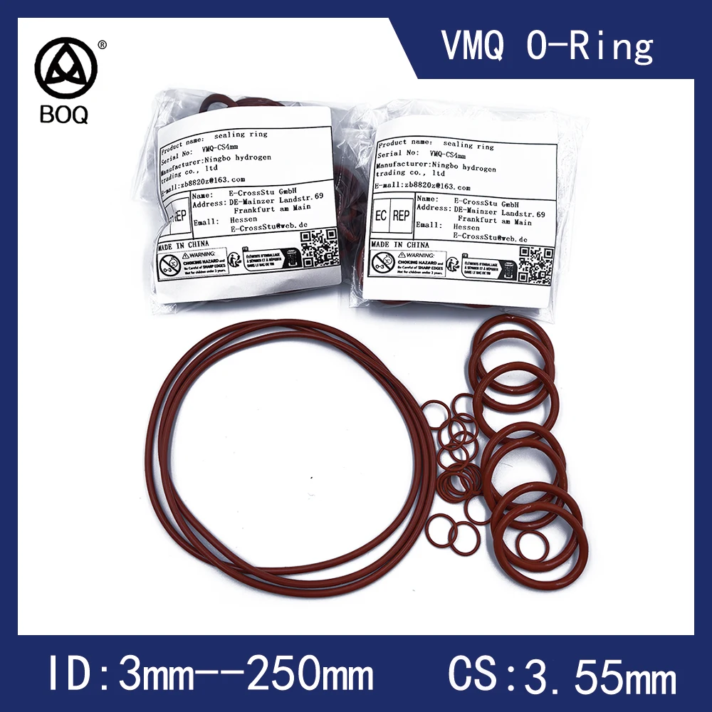 CS 3.55 mm VMQ  Food Grade white  Red Silicone high quality O-Ring Thickness Ring Washer Gaskets Waterproof And Heat-Resistant