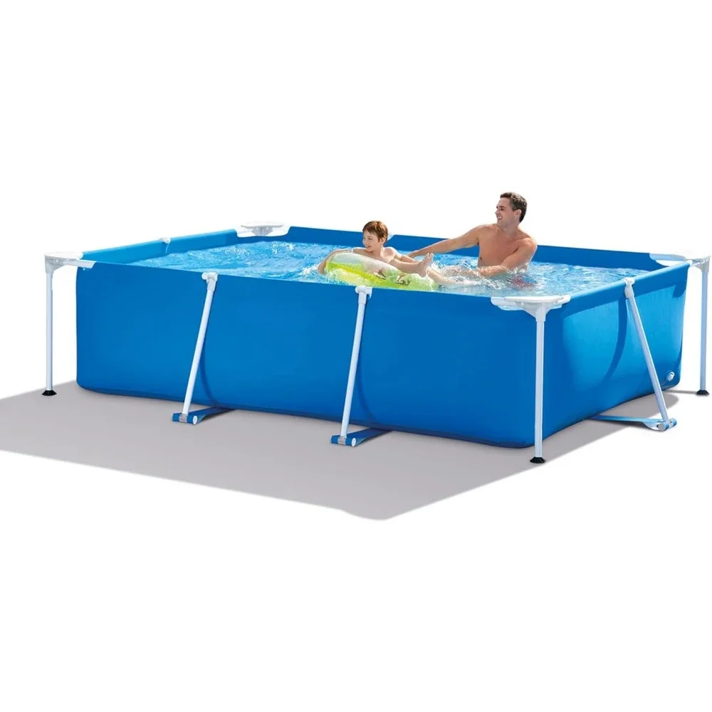 8.5ft X 26in telaio rettangolare fuori terra Quick Easy Set Up Backyard piscina all'aperto con tappo di scarico per età 6 e oltre