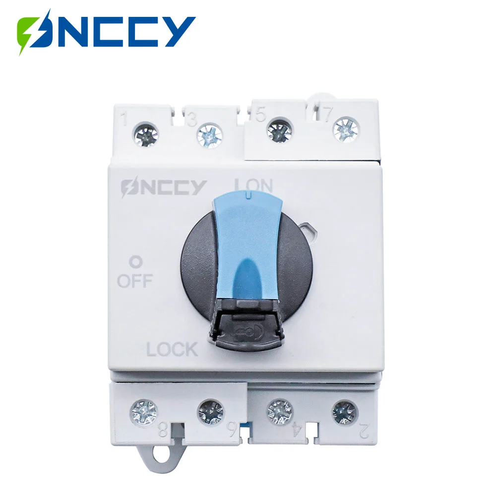 ONCCY DC Solar Isolator Switch, 1200V DC Switch for Solar, 4P PV Solar Switch, Din Rail Mounting DC Disconnect Switch 32A