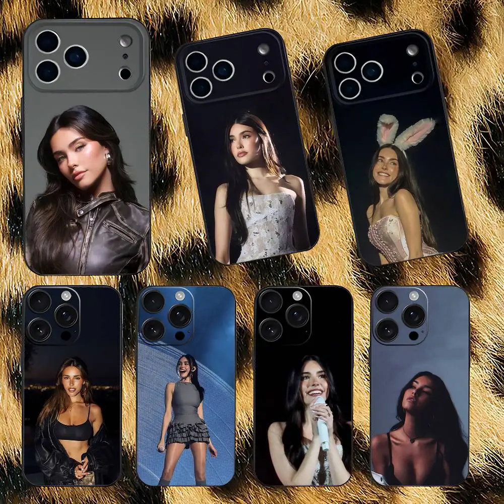 

Singer M-Madison Beer Phone Case For iPhone 17,16,15,14,13,12,11,Pro,XS,Max,XR,Plus,E,SE4,Mini Black Soft Cover