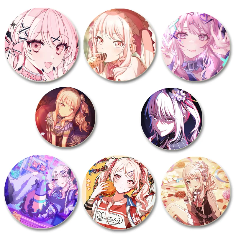 

Project SEKAI Badge Cute Anime Akiyama Mizuki Lapel Pins Round Brooches for Backpack Clothes Accessories Fan Jewelry Gifts