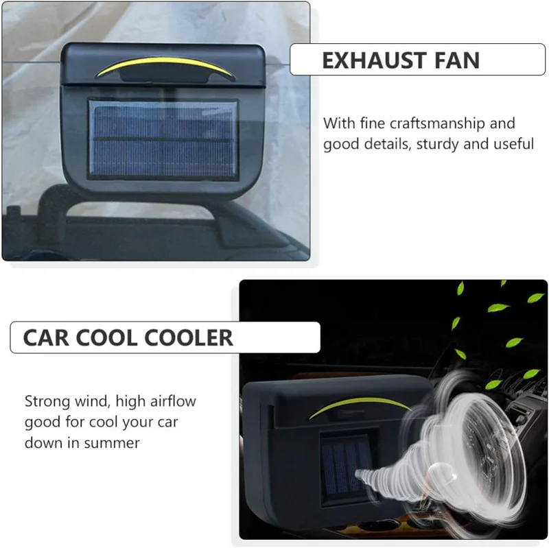 Car Auto Fan Exhaust Heat Fan Solar Sun Power Air Vent Cool Cooler Ventilation System Radiator Car Window Cooling Fans view 4