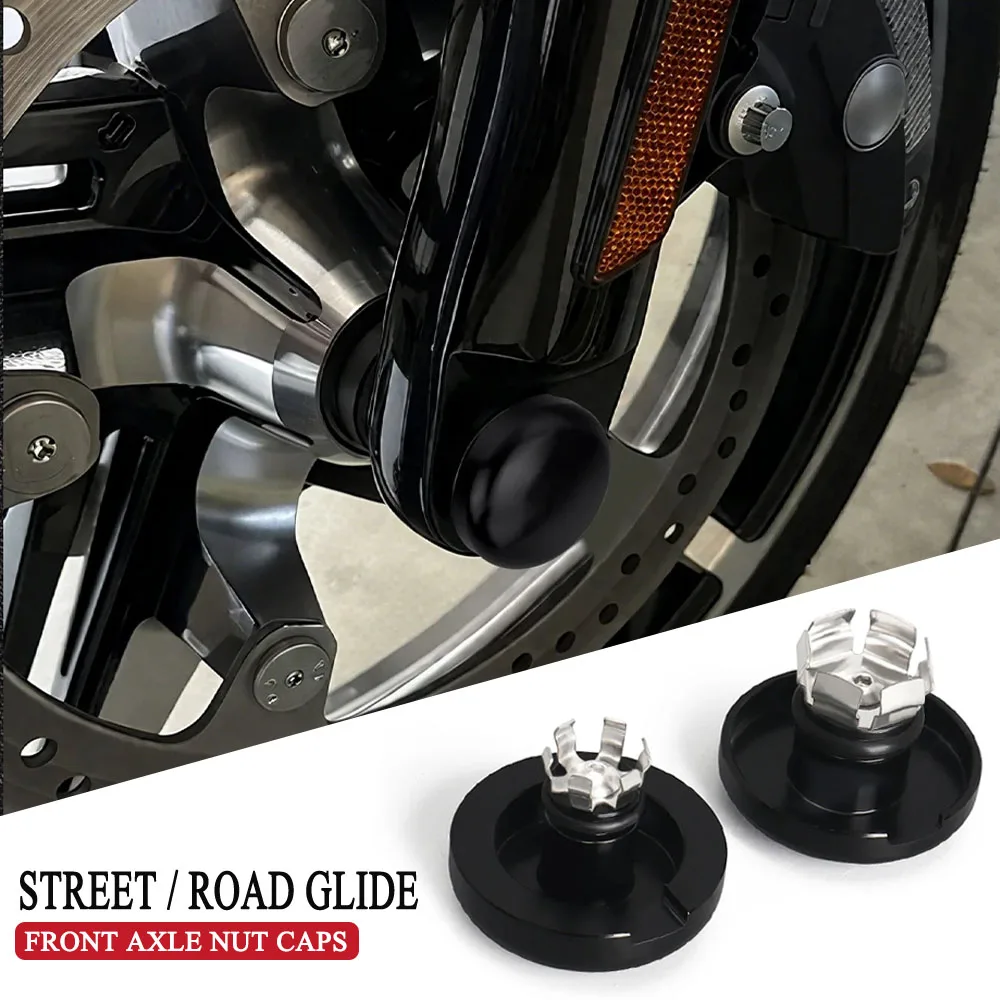 

Motorcycle Circle Front Axle Nut Caps Compatible For Touring Street Road Glide CVO FLHX FLTRX FLTRXSE FLHXSE Ultra FLHXU 2023-