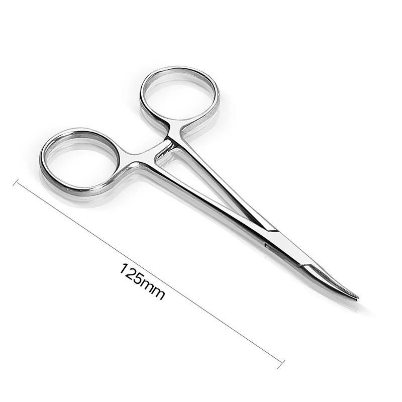 Roestvrijstalen borgtang Arteriële chirurgische clips Gebogen rechte vishaaktang Hemostatische pincet Handgereedschap