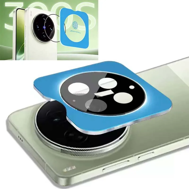 

for Vivo X300 Ultra Lens Protector Cap Camera Tempered Glass Film Transparent Black Coverage with Location Board