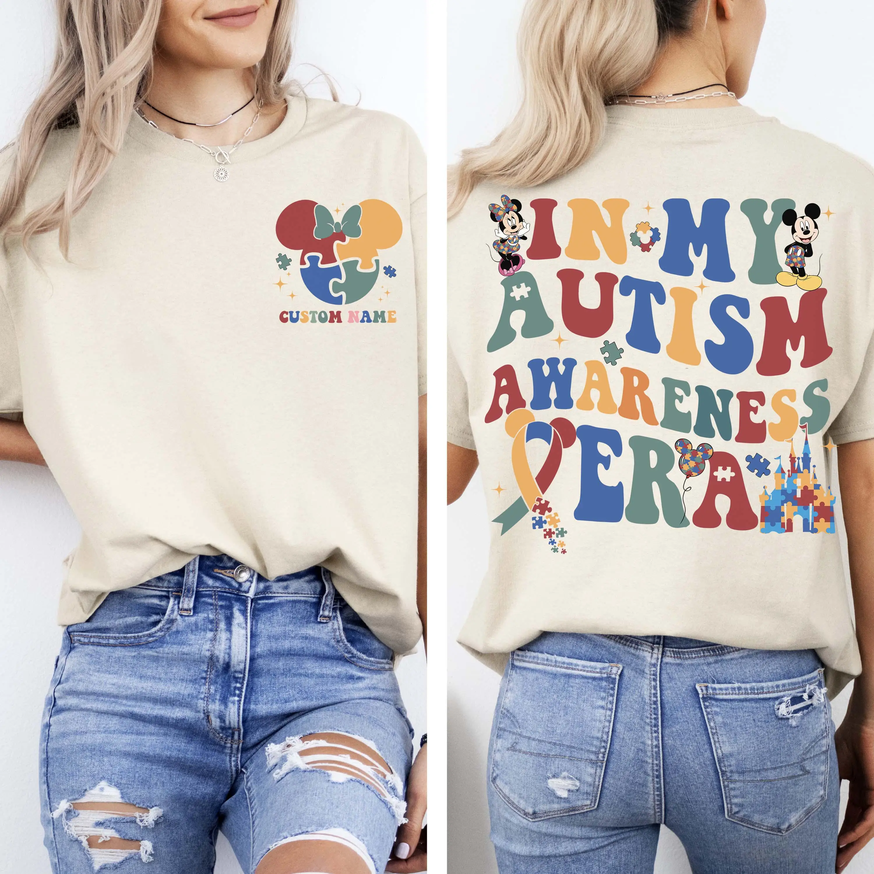 

Женская футболка с рисунком «Дисней Микки и Минни» из хлопка с короткими рукавами, унисекс, свободная, повседневная, стильная, для всей семьи Disneyland