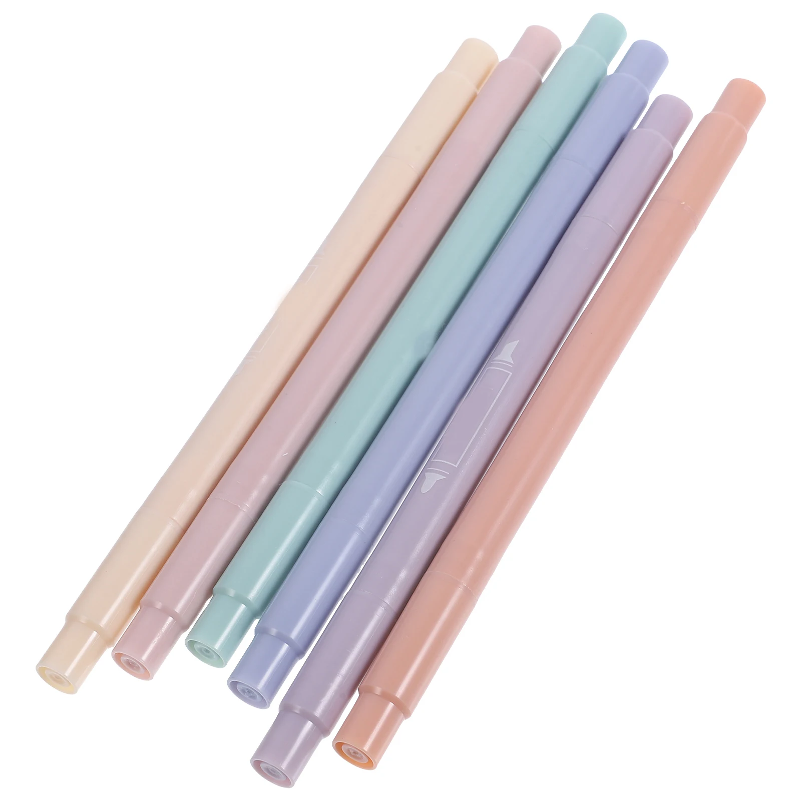 

6pcs Highlighters Colored Markers Plastic Cute Stationery School Supplies Pens Set Journaling Dual Tips Portable