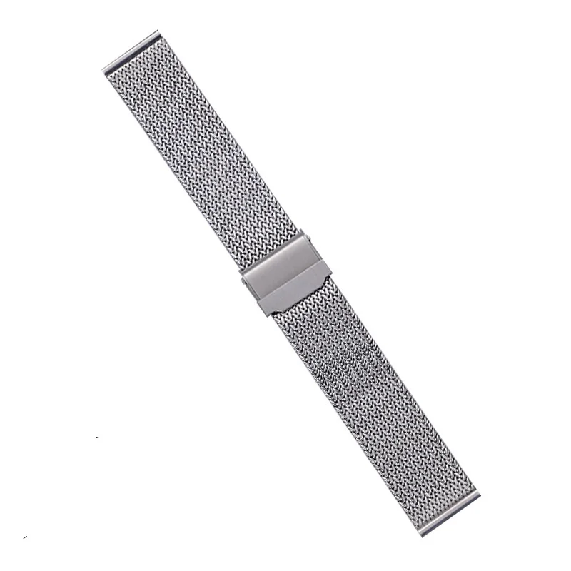 16 مللي متر 18 مللي متر 20 مللي متر 22 مللي متر العالمي ميلانو شبكة حزام الرجال امرأة دائم الفولاذ المقاوم للصدأ سوار شقة رئيس حزام الساعات مع أداة