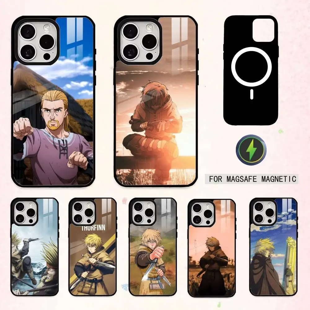

Viking V-Vinland Saga Phone Case For iPhone17,16,15,14,13,12,11 Plus,Pro Max Magnetic For Magsafe Wireless Charging