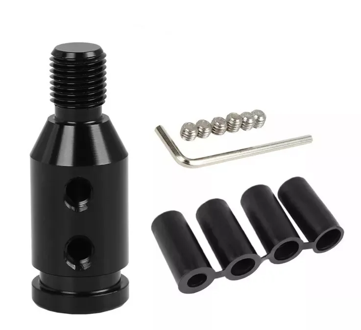 1Set Car Black Gear Shift Knob Adapter Screws Wrench Kits NEW For M12 X 1.25 Non Threaded Shifter UK Car Interior Accessories