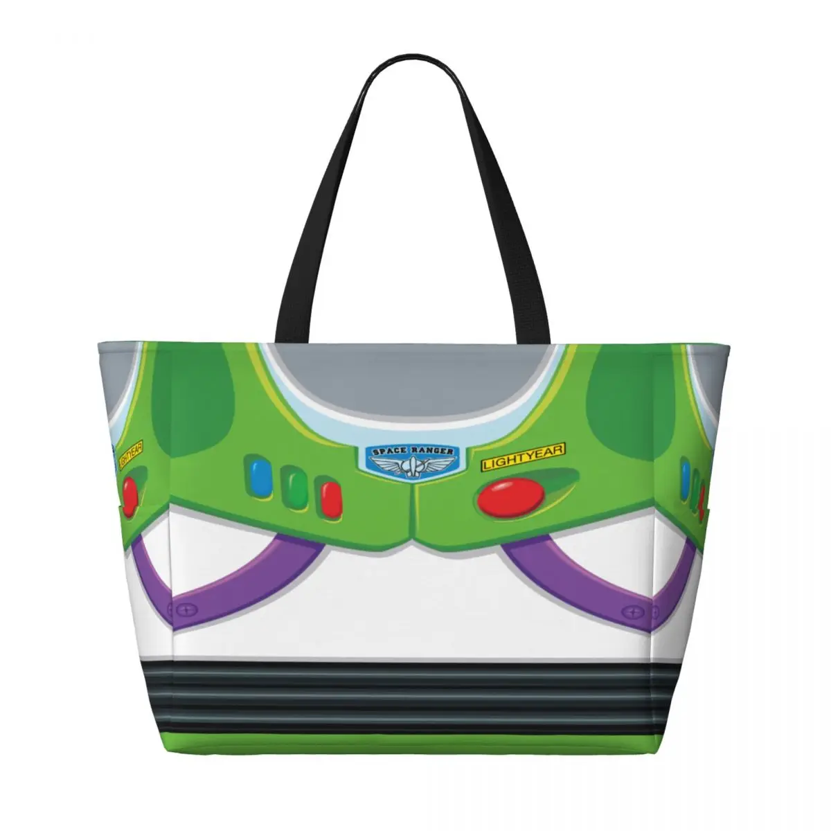 Custom Toy Story Buzz Lightyear Ranger Suit Grocery Shopping Tote Bags Women Big Capacity Gym Beach Travel Bags