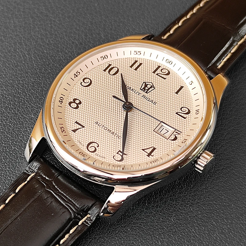 40 مللي متر ساعة ميكانيكية أوتوماتيكية للرجال مينغ شي الأعمال سحابة نمط النورس ST2130 حركة الأزرق مطلي الأيدي مقاوم للماء الذكور