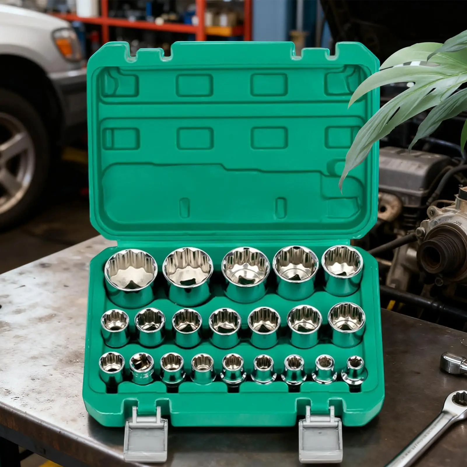 12 نقطة مجموعة مقابس 8-32 مللي متر الثقيلة زهر البرقوق المقبس رئيس أداة السيارة للمنزل المرآب ورشة الصيانة الصناعية