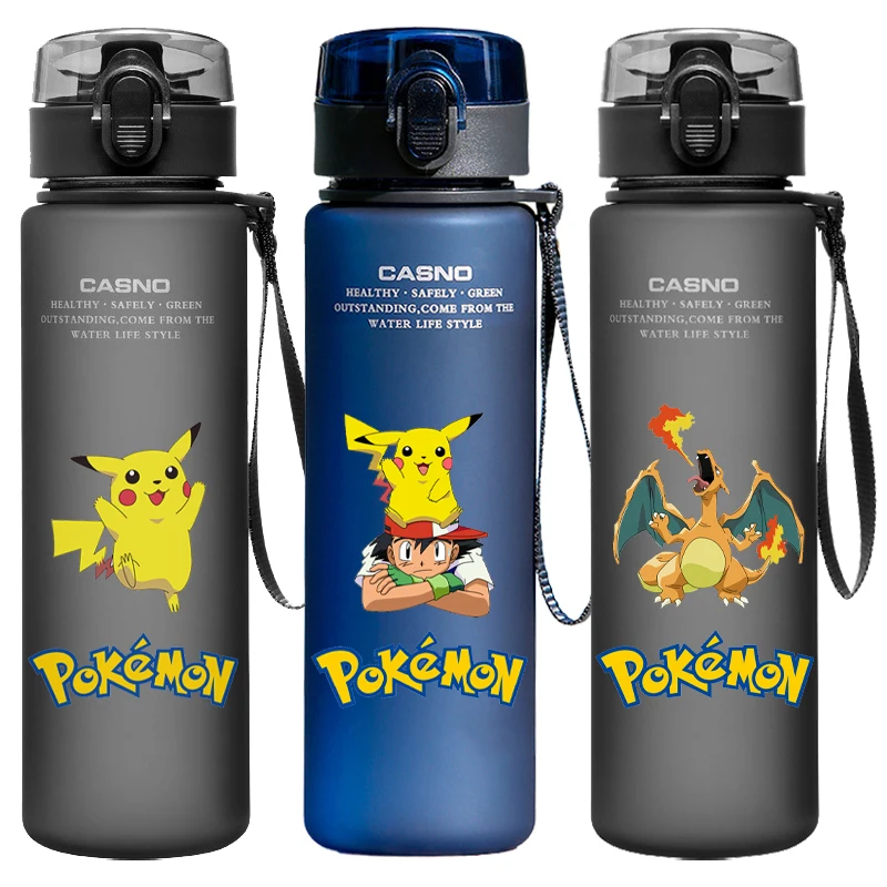 Pokemon Water Cup Anime Portable Children\'s Cute Pikachu Mewtwo Plastic Cartoon Outdoor Sports Large Capacity Water Bottle Gifts