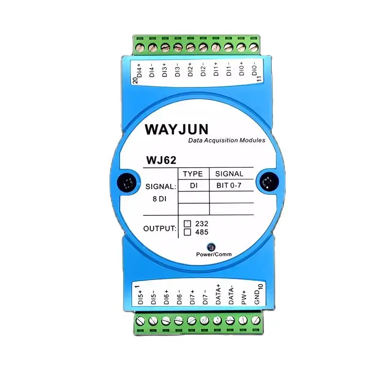 WJ62 8-way DI switch signal isolation to RS485/232 remote IO module Modbus RTU