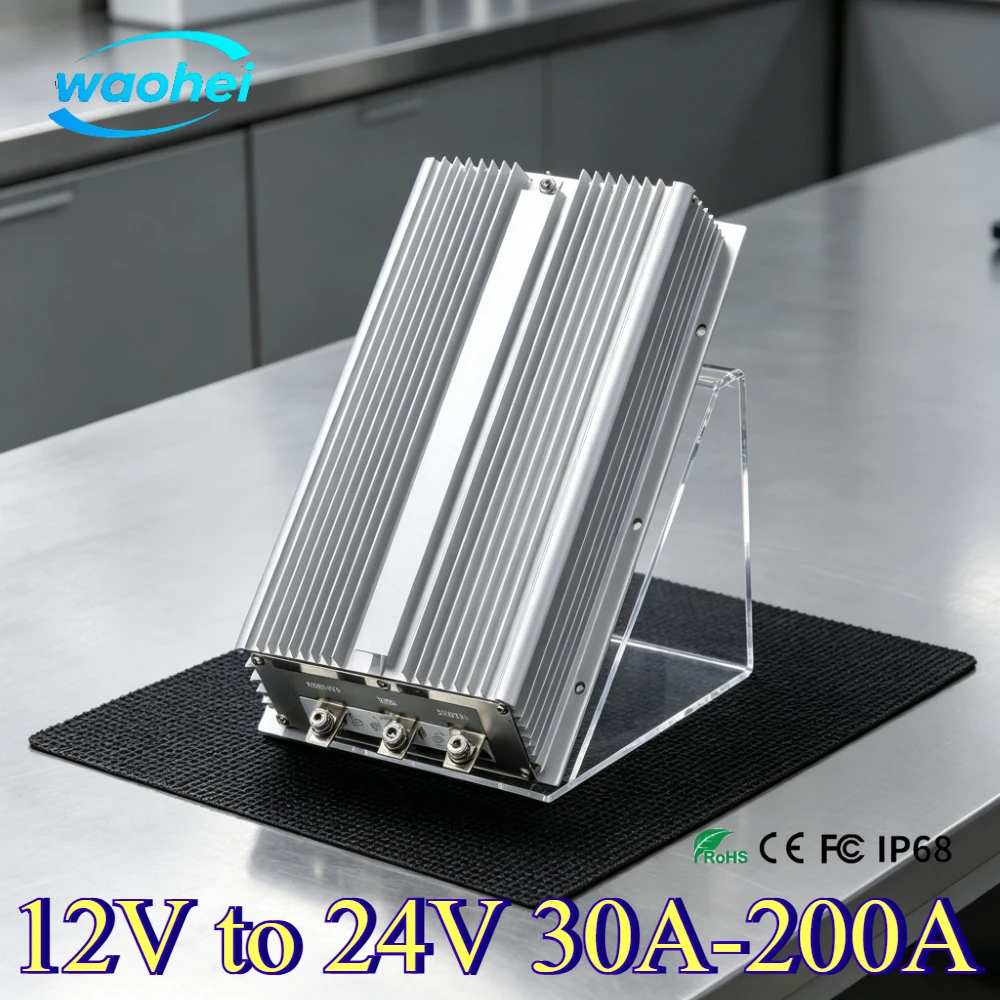 12VDC to 24VDC 30A-200A Step Up Booster Converter Voltage 12V to 24V Regulator DC-DC Power Boost Module  for Cars Solar RoHS