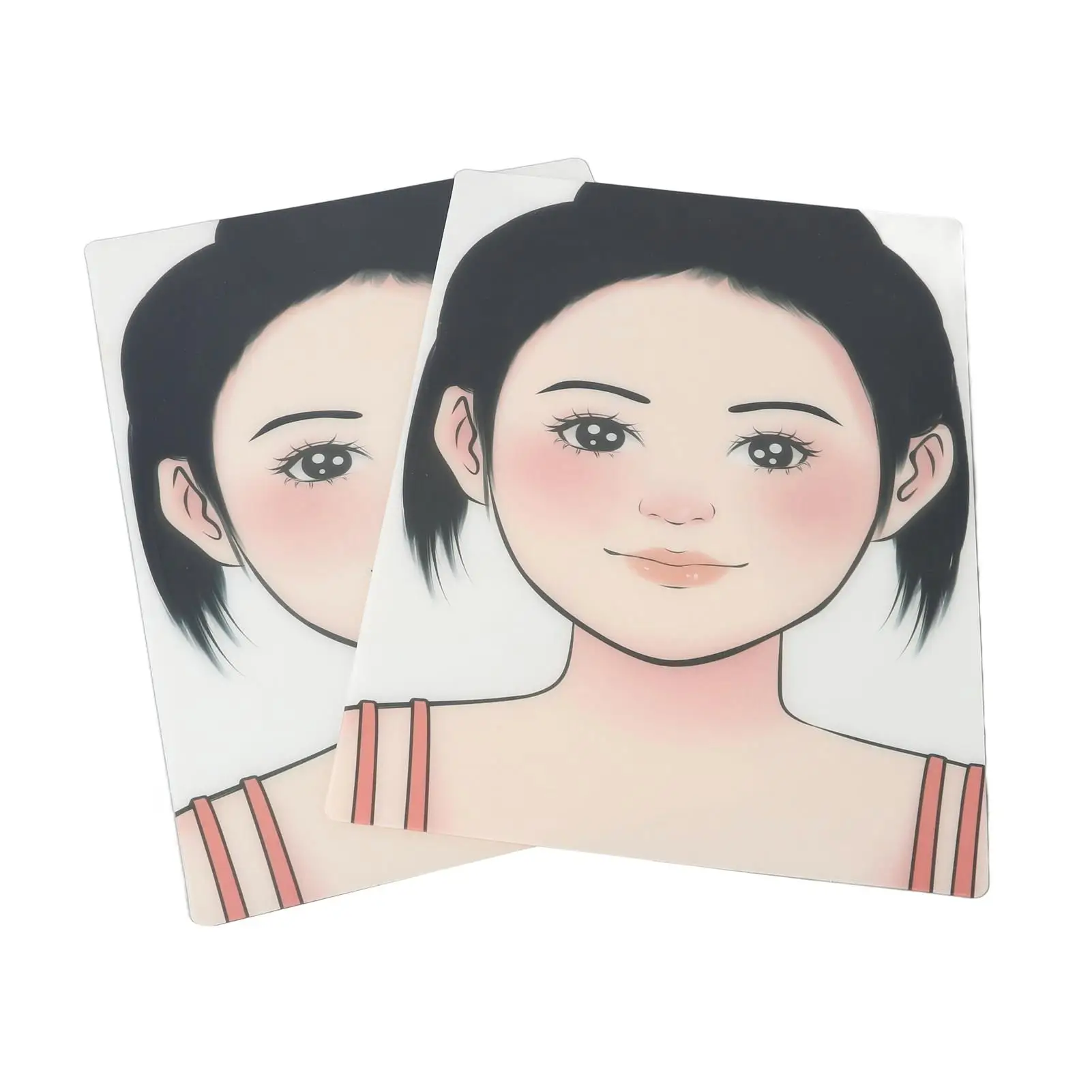 2pcs Reusable Anti-Crack Girl Face Painting Practice Board - Practical & Washable