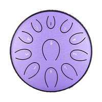 Hluru 6 Inch Steel Tongue Drum 11 Notes Tank Drum D5 Glucophone Meditation Handpan Gift for Kids