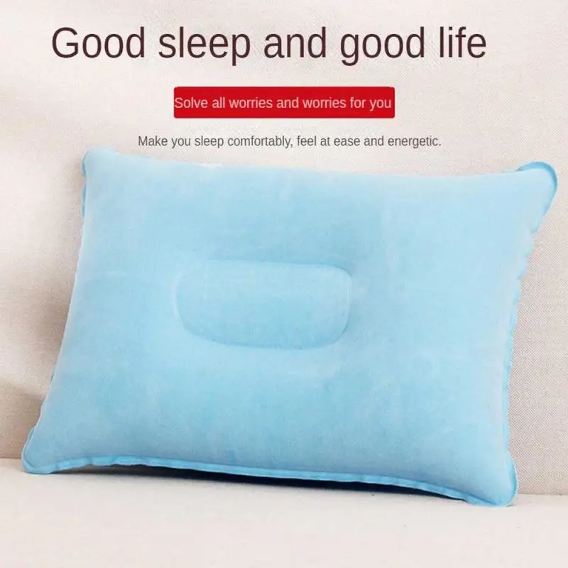 L-Convenient Ultralight Inflatable PVC Nylon Air Pillow Sleep Cushion Travel Bedroom Hiking Beach Car Plane Head Rest Support