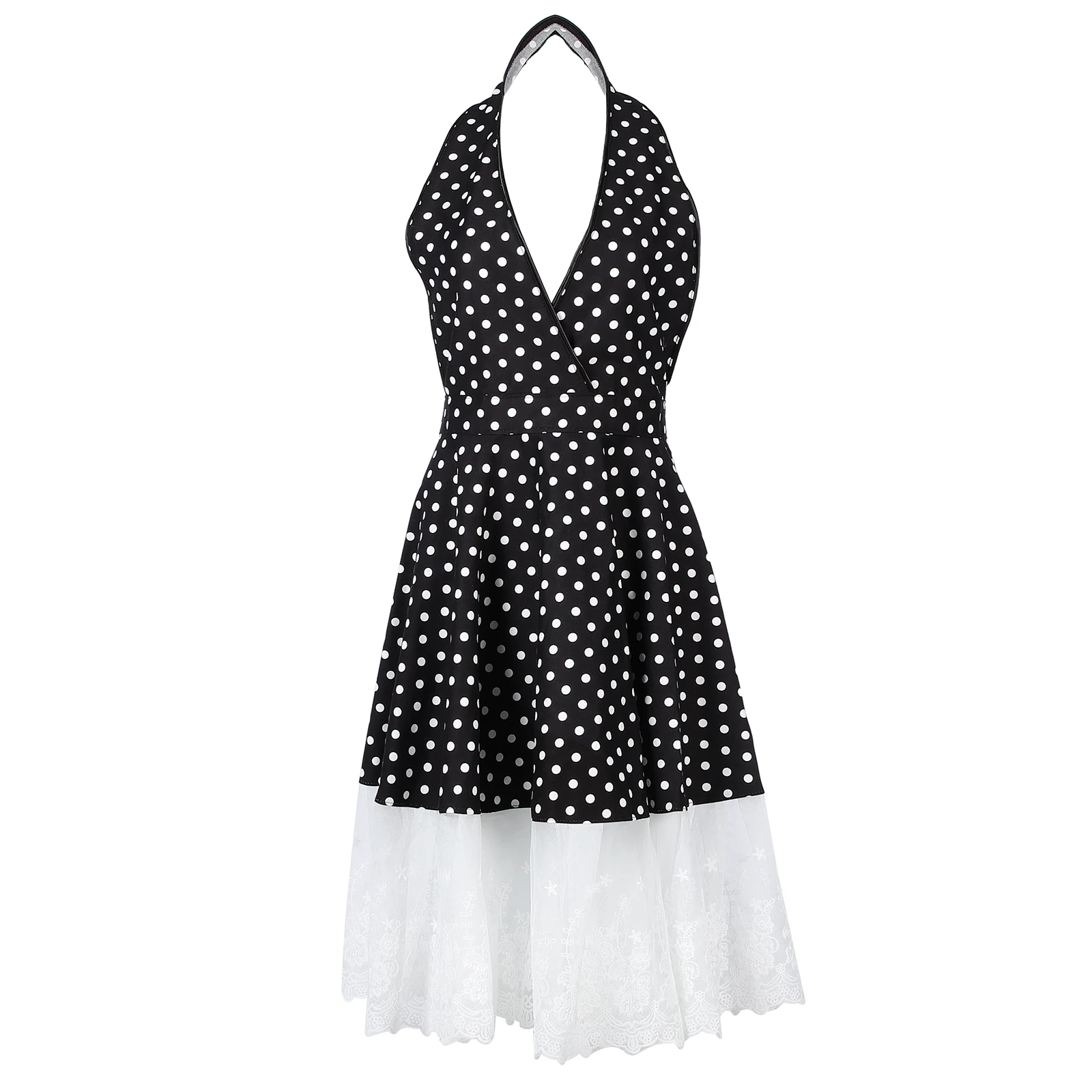 

Vintage Black Dot Apron For Women Cooking Cleaning Baking Gardening Housework Retro Kitchen Dress Lightweight