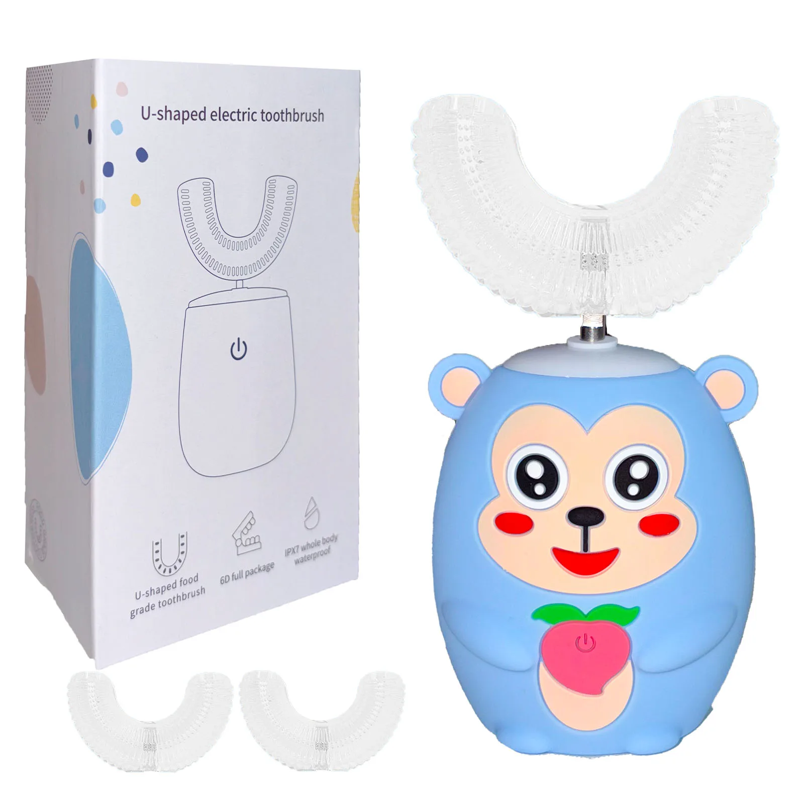 

Электрическая зубная щетка с полной очисткой рта, Sonic для малышей, U-образная чистящая зубная щетка, зубная щетка для отбеливания зубов