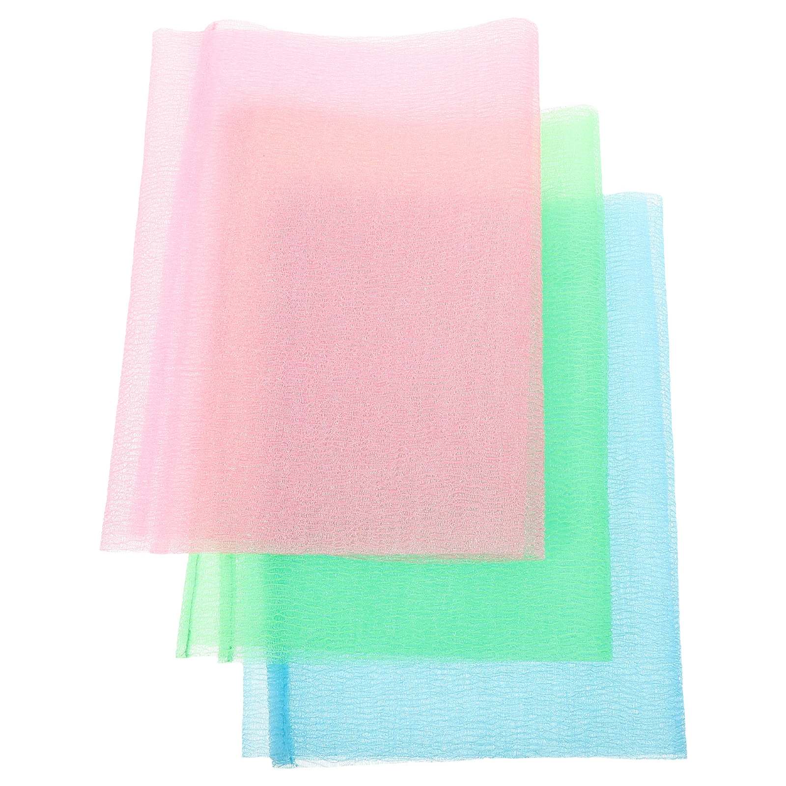

3 Pcs Towels Shower Towels 60% Nylon Back Scrubber Strips Green Blue Pack Shower Exfoliator Body