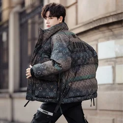 2023 Winter White Duck Down Stand Collar Jacket Youth New Thickened Leisure Coat Loose Fashion Brand Student Puffer Jacket Men