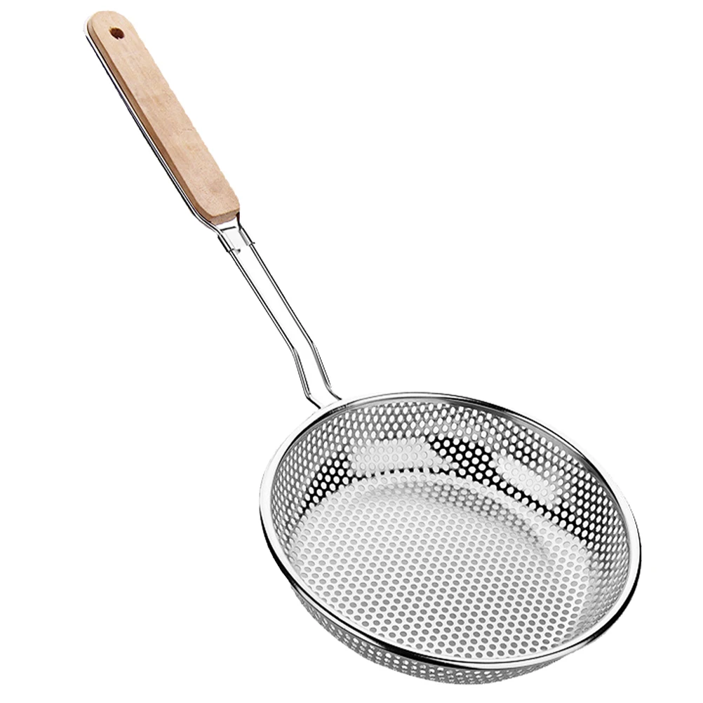 

Thickened Stainless Steel Skimmer Spoon Long Handle Heat Resistant Kitchen Strainer Tool Household Colander Ladle Hollow